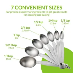 - Oval Stainless Steel Metal Measuring Spoons Set, Easy To Read Dual Measurements For Dry And Liquid Ingredients, Medicine And More, Kitchen Essentials, Set Of 7 -Kitchen Island Sale 51gMkDluIOL
