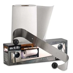 Under Cabinet Paper Towel Holder, Silver And Black Small