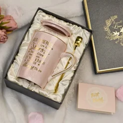 Est Friends, Friendship Gifts For Women Birthday Gifts For Women Perfect Birthday Gifts Ideas For Her, Friends Female, Sister, Besties, BFF Ceramic Marble Coffee Mug Gifts Box Printed Gold 14oz Pink -Kitchen Island Sale 51gUlIxP5WL
