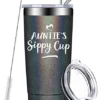 Gifts For Aunt - Best Aunt Ever Gifts - Auntie Gifts From Niece, Nephew - Funny Birthday Christmas Gifts For Auntie, New Aunt, First Time Aunt - Vacuum Insulated Tumbler Cup