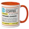 Prescription Personalized Ceramic Coffee Mug - Large 11 Ounce Size, Funny Novelty Mugs, Add A Name, Microwave And Dishwasher Safe Cup, Customizable Gifts For Friends