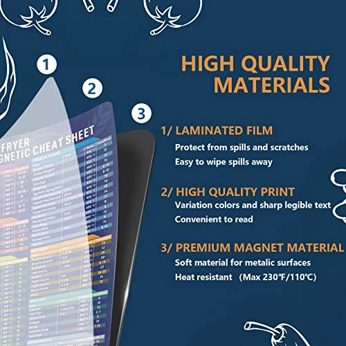 Ir Fryer Magnetic Cheat Sheet Set With Parchment Paper 100PCS,Air Fryer Cook Times,Magnet Sheet Quick Reference Guide, Air Fryer Accessories For Cooking And Frying 3 Ir Fryer Magnetic Cheat Sheet Set With Parchment Paper 100PCS,Air Fryer Cook Times,Magnet Sheet Quick Reference Guide, Air Fryer Accessories For Cooking And Frying - Image 3