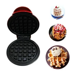 Mini Waffle Maker Portable Electric Round Waffle Maker Grill Machine For Individual Pancakes, Cookies, Eggs Individual Waffles, Paninis, Hash Browns & Other On The Go Breakfast, Lunch & Snacks (red)