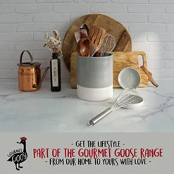 Utensil Holder – Crock - Caddy - Extra Large Ceramic Organizer For Kitchen Countertop - Modern Or Rustic Farmhouse Decor - Gray & Natural White - Jar Holds All Spatulas, Spoons & Tools 10 Utensil Holder – Crock - Caddy - Extra Large Ceramic Organizer For Kitchen Countertop - Modern Or Rustic Farmhouse Decor - Gray & Natural White - Jar Holds All Spatulas, Spoons & Tools -Kitchen Island Sale 51h7k2FO5ZS