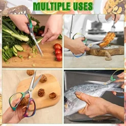 2 Pcs Colorful Heavy Duty Kitchen Scissors Titanium Scissors 7.68 Inches Stainless Steel Multifunctional Kitchen Shears With Zinc Alloy Handle Kitchen Tools For Poultry Meat Vegetable Chicken -Kitchen Island Sale 51hXEEfO7HL