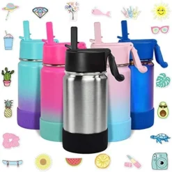 17 Oz Insulated Water Bottle With Straw Lid For Kids And Adult + 20 Funny Waterproof Stickers - Perfect For Personalizing Your Kids Metal Water Bottle -Kitchen Island Sale 51hs37fAqGL. AC