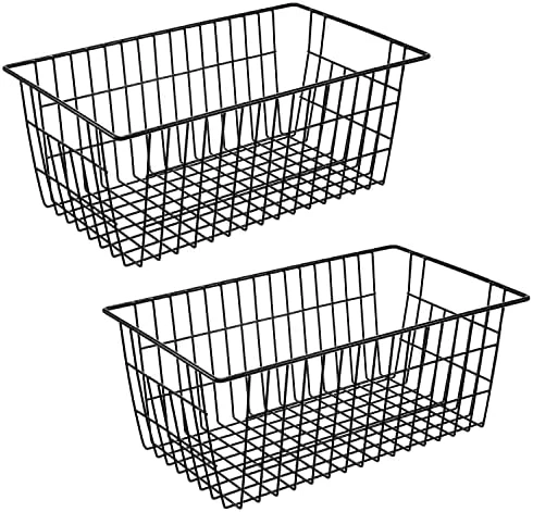 15.2" Metal Wire Baskets For Organizing 6 Pack, Household Pantry Storage Freezer Organizer Bins With Handles, Freezer Baskets For Upright Freezer, Refrigerators, Kitchen Cabinets, White 11 15.2" Metal Wire Baskets For Organizing 6 Pack, Household Pantry Storage Freezer Organizer Bins With Handles, Freezer Baskets For Upright Freezer, Refrigerators, Kitchen Cabinets, White - Image 11
