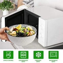 8.3" Large Salad Soup Ramen Bowls, 68 OZ Super Stackable Round Fine Porcelain Cereal Pasta Serving Bowl Sets, 2 Pack - Microwavable Ceramic Bowls - Heat And Cold Resistant Porcelain -Kitchen Island Sale 51i4O1Et6HL