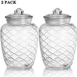 2-Pack 0.6 Gallon Glass Storage Jar With Lid, 81 Oz Airtight Clear Canisters Cookie Jars, Large Storage Jars For Pasta, Flour, Coffee Bean, Snack, Candy, Sugar, Kitchen, Pantry, Countertop -Kitchen Island Sale 51iD17QxAML