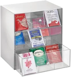 MDesign Plastic Tea Bag Caddy Box Storage Container Organizer Holder With 3 Drawers - For Kitchen Pantry, Cabinet, Countertop - Holds Coffee, Sugar Packets - Lumiere Collection - Clear 24 MDesign Plastic Tea Bag Caddy Box Storage Container Organizer Holder With 3 Drawers - For Kitchen Pantry, Cabinet, Countertop - Holds Coffee, Sugar Packets - Lumiere Collection - Clear -Kitchen Island Sale 51iItZCyjpL. AC