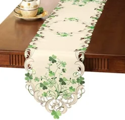 Mbroidered Irish Shamrock Table Linens, Runner -Kitchen Island Sale 51iQj78PVlL. AC