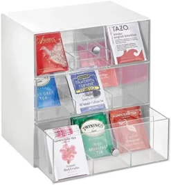 MDesign Plastic Tea Bag Caddy Box Storage Container Organizer Holder With 3 Drawers - For Kitchen Pantry, Cabinet, Countertop - Holds Coffee, Sugar Packets - Lumiere Collection - Clear 21 MDesign Plastic Tea Bag Caddy Box Storage Container Organizer Holder With 3 Drawers - For Kitchen Pantry, Cabinet, Countertop - Holds Coffee, Sugar Packets - Lumiere Collection - Clear -Kitchen Island Sale 51iSUDwhhHL. AC