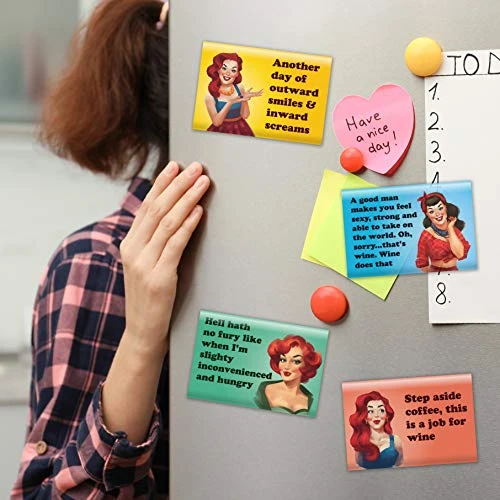 4 Pack Refrigerator Magnets - Funny Fridge Magnet - Perfect Housewarming Gift, Or Gift For Women Friends 2 4 Pack Refrigerator Magnets - Funny Fridge Magnet - Perfect Housewarming Gift, Or Gift For Women Friends - Image 2