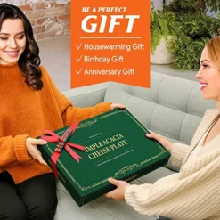 Acacia Cheese Board And Knife Set - 14” X 11” Large Charcuterie Boards Set, Cheese Tray Platter Servers With Magnetic Knife Holder, Gift For House Warming, Anniversary, Christmas, Thanksgiving -Kitchen Island Sale 51iWmbwbSEL