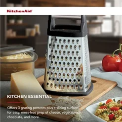 KitchenAid Gourmet 4-Sided Stainless Steel Box Grater With Detachable Storage Container, 10 Inches Tall, Black -Kitchen Island Sale 51ic195vBqL