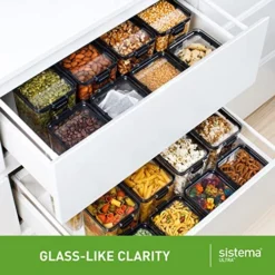 Sistema Tritan Ultra Collection Square Storage Container, 1.9 Cup/15.5 Ounce, Clear With White/Gray 13 Sistema Tritan Ultra Collection Square Storage Container, 1.9 Cup/15.5 Ounce, Clear With White/Gray -Kitchen Island Sale 51idaIwe95L