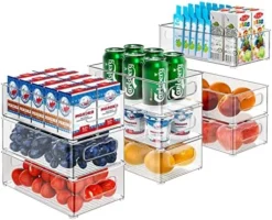 Refrigerator Organizer Bins - 6 Pack Fridge Organizers And Storage Clear, Three Size Clear Stackable Storage Bins For Pantry, Freezer, Cabinet, Drawer - BPA Free -Kitchen Island Sale 51ixNo3VWjL. AC