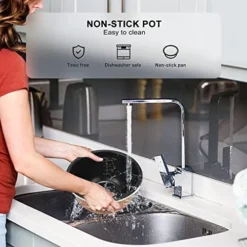 Small Rice Cooker 3-Cup Uncooked, Mini Rice Cooker Ceramic Nonstick For 1-2 People, Multi Menus With Smart Touch Screen, Timer & Warmer, For Quinoa, Oats And Grains, Aqua -Kitchen Island Sale 51jDp9y4anL