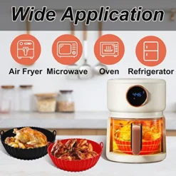 2-Pack Air Fryer Silicone Liners,YEEYAA 7.5inch Reusable Air Fryer Silicone Basket,Food Grade And Heat Resistant Air Fryer Silicone Pot Round For 3 To 5 QT For Air Fryer Accessories -Kitchen Island Sale 51jGq20M05L