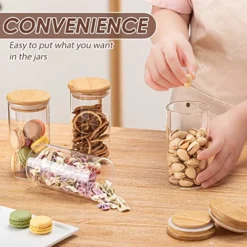 10oz Glass Storage Jars With Bamboo Airtight Lids, Set Of 15 Small Glass Canisters, Glass Food Storage Container, Airtight Pantry Organization, Kitchen Canisters Set For Kitchen Food Storage -Kitchen Island Sale 51jMduyz9mL