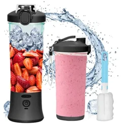 Portable Blender For Shakes And Smoothies 20 Oz, Waterproof Personal Blender USB Rechargeable With 6 Blades And Travel Lid For Kitchen, Office, Gym & Travel (Carbon Black)