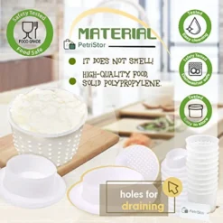 10 Pcs Cheese Molds + Pistons - Basic Cheese Mold 10 Oz (300 Ml) + Follower Piston - Cheese Making Kit With Piston - Cheese Mold For Cheese Making - Cheese Set For Press 10 10 Pcs Cheese Molds + Pistons - Basic Cheese Mold 10 Oz (300 Ml) + Follower Piston - Cheese Making Kit With Piston - Cheese Mold For Cheese Making - Cheese Set For Press -Kitchen Island Sale 51jnXwOFT5L