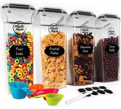 LASTIC HOUSE Large Cereal Containers Storage Set Dispenser Approx. 4L FITS FULL STANDARD SIZE CEREAL BOX, Airtight Cereal Container Set For Maximum Freshness, BPA-FREE Large Cereal Storage Container, 9.44 X 4.4 X 9.4 Inches