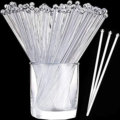Aboat 120 Pieces 7.3 Inch Plastic Round Top Swizzle Sticks, Crystal 7 Aboat 120 Pieces 7.3 Inch Plastic Round Top Swizzle Sticks, Crystal - Image 7