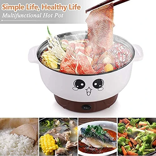 110 V,4 In 1 Multifunction Electric Skillet,Non-Stick Hot Pot,Stainless Steel Rice Cooker/Noodle Cooker,Portable Frying Pan & Roaster,Mini Stockpot With Lid. 3 110 V,4 In 1 Multifunction Electric Skillet,Non-Stick Hot Pot,Stainless Steel Rice Cooker/Noodle Cooker,Portable Frying Pan & Roaster,Mini Stockpot With Lid. - Image 3