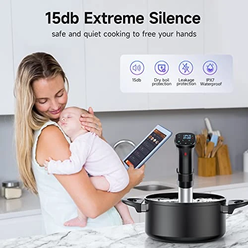 Sous Vide Machine, Lekoza Joule Sous Vide Cooker 1100 Watts, Ultra-quiet Fast-Heating Wifi Connect Preset Recipes On APP Immersion Circulator Precise Cooker With Accurate Temperature And Timer 2 Sous Vide Machine, Lekoza Joule Sous Vide Cooker 1100 Watts, Ultra-quiet Fast-Heating Wifi Connect Preset Recipes On APP Immersion Circulator Precise Cooker With Accurate Temperature And Timer - Image 2