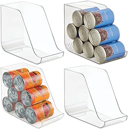 MDesign Long Plastic Soup Can Dispenser Storage Organizer Container Bin For Kitchen Pantry, Countertop, Cabinet, Refrigerator, Freezer, Hold Canned Food, Soda, Water, Ligne Collection, 4 Pack - Clear 8 MDesign Long Plastic Soup Can Dispenser Storage Organizer Container Bin For Kitchen Pantry, Countertop, Cabinet, Refrigerator, Freezer, Hold Canned Food, Soda, Water, Ligne Collection, 4 Pack - Clear - Image 8