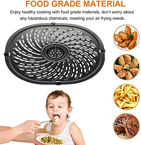 Air Fryer Grill Pan For Power XL Gowise 7QT Air Fryers,Nonstick Coating Crisper Plate,Air Fryer Replacement Parts,Air Fryer Rack,Air Fryer Accessories,Enamel Coating,Non-stick,Dishwasher Safe 4 Air Fryer Grill Pan For Power XL Gowise 7QT Air Fryers,Nonstick Coating Crisper Plate,Air Fryer Replacement Parts,Air Fryer Rack,Air Fryer Accessories,Enamel Coating,Non-stick,Dishwasher Safe - Image 4