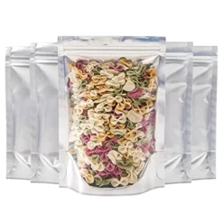 150 Pack 5 X 7.8 Inch Aluminium Foil Stand Up Food Pouches Bags With Resealable Lock Seal Zipper, Heat Sealable Packaging Bags For Jewelry, Screw, Food Storage