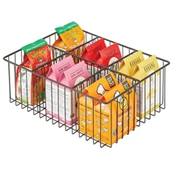 MDesign Farmhouse Decor Metal Wire Food Organizer Storage Bin Baskets For Kitchen Cabinets, Pantry, Bathroom, Laundry Room, Closets, Garage, 6 Sections - Bronze -Kitchen Island Sale 51l5yeO914L
