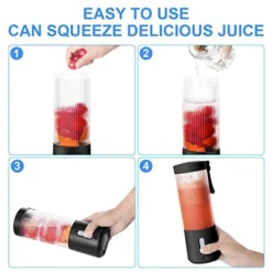 Portable Personal Size Blender - 15.2Oz USB Rechargeable 4000mAh Mini Blender | 6 Blades For Shakes And Smoothies Juicer With BPA-Free Plastic Cup | Portable Mixer For Sport Outdoor Travel Blender -Kitchen Island Sale 51l86TPAHYL