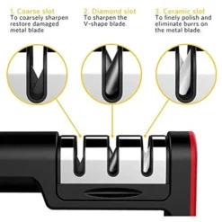 Knife Sharpener Knife Sharpening Stone Stainless Steel 3 Stage Sharpening Tool With Anti-slip Base Kitchen Supplies -Kitchen Island Sale 51lE0qeFKGL