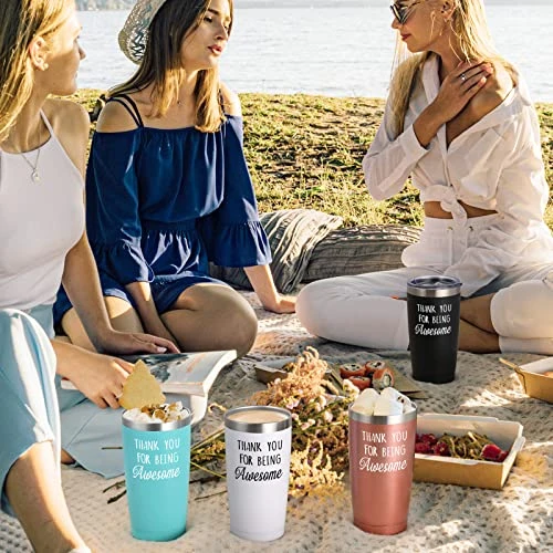 Thank You Gifts, 8 Pack Thank You For Being Awesome Stainless Steel Insulated Travel Tumbler, Appreciation Christmas Gifts For Women Men Coworker Teacher Employee Friends(20oz, Multi Color) 5 Thank You Gifts, 8 Pack Thank You For Being Awesome Stainless Steel Insulated Travel Tumbler, Appreciation Christmas Gifts For Women Men Coworker Teacher Employee Friends(20oz, Multi Color) - Image 5