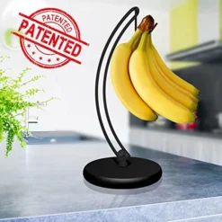 Signice Banana Holder Stand - Newest Patented Modern Banana Tree Hanger With Wood Base Stainless Steel Banana Rack For Home Kitchen Use,Doesn't Tip Over (Full Black) -Kitchen Island Sale 51lc9N9iE4L