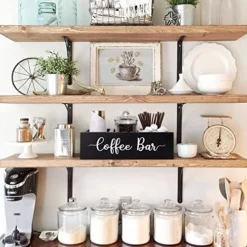 Zingoetrie Coffee Bar Wooden Box Coffee Station Organizer Coffee Bar Pod Holder Storage Accessories For Coffee Counter Farmhouse Kitchen Decor - Black -Kitchen Island Sale 51lj2rEGEsL