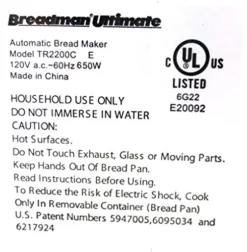 BREADMAN Bread Machine Paddle Model TR2200C TR-2200C Kneading Blade Part Maker -Kitchen Island Sale 51luUI8WScL