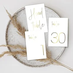 Gorgeous Gold Wedding Table Numbers - Modern Double Sided Lettering With Head Table Card - 4 X 6 Inches And Numbered 1-30 - Perfect For Weddings And Events -Kitchen Island Sale 51luhZPprLL