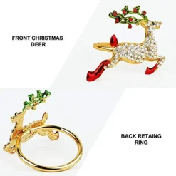 Elk Deer Napkin Ring Set Of 6, VIPITH Christmas Napkin Holder Rings Elegant Reindeer Napkin Ring Holder With Bling Rhinestones Delicate Table Decors For Christmas Wedding Dinner Party Decoration -Kitchen Island Sale 51lv9O6wufL