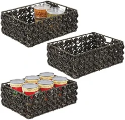 Seagrass Rose Weave Household Basket With Built-in Handles For Storage In Bedroom, Bathroom, Office - Hold Clothes, Blankets, Linens, Accessories, 3 Pack - Natural/Tan -Kitchen Island Sale 51lyZztJ3hL. AC