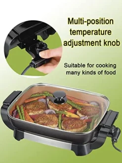 Ceramic Electric Skillet With Lids - With Removable Pan, Adjustable Temperature & Reversible Design, Nozaya 8 Ceramic Electric Skillet With Lids - With Removable Pan, Adjustable Temperature & Reversible Design, Nozaya -Kitchen Island Sale 51mCX7teOzL