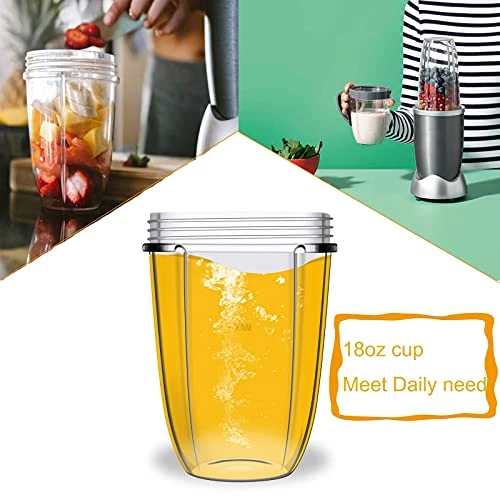 18OZ Replacement Cups Compatible With Nutribullet 600W/900w Blender Juicer(2 Pack) 7 18OZ Replacement Cups Compatible With Nutribullet 600W/900w Blender Juicer(2 Pack) - Image 7