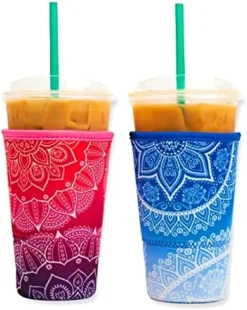 Axendale Iced Coffee Sleeve For Large Sized Cups - 2 Pack - Neoprene Iced Coffee Sleeve (2 PK Large 32oz, American Flag) -Kitchen Island Sale 51mPzrgbkeL. AC