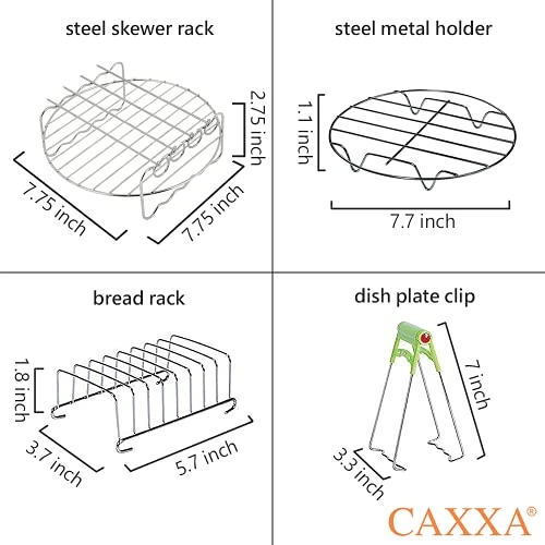 15 PCS 8 Inch XL Air Fryer Accessories, Deep Fryer Accessories With Recipe Cookbook Compatible With Growise Phillips Cozyna Fits All 4.2QT - 5.8QT Air Fryer 3 15 PCS 8 Inch XL Air Fryer Accessories, Deep Fryer Accessories With Recipe Cookbook Compatible With Growise Phillips Cozyna Fits All 4.2QT - 5.8QT Air Fryer - Image 3