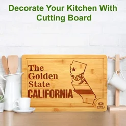 Bamboo State Cutting Board For Kitchen – California Cheese Board, Charcuterie Platter & Serving Tray, (15" X 10") -Kitchen Island Sale 51mfZcvaflL