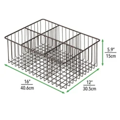 MDesign Farmhouse Decor Metal Wire Food Organizer Storage Bin Baskets For Kitchen Cabinets, Pantry, Bathroom, Laundry Room, Closets, Garage, 6 Sections - Bronze -Kitchen Island Sale 51mhs30rd8L