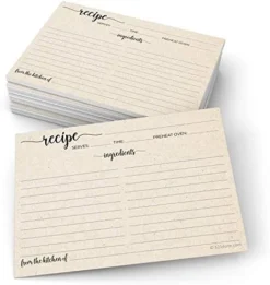 Recipe Cards 4x6 Tan Simple Script, 50-Pack, Made In USA, Double-Sided Thick Cardstock, Cute Vintage Rustic Kraft Look For Bridal Shower Wedding Housewarming Gift -Kitchen Island Sale 51n43xG7XNL. AC